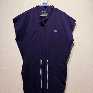 Figs Deep Purple Scrub jumpsuit